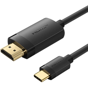 Кабель USB 2.0 HDMI M - Type-C , 2.0m  4K 60 Гц PVC Black Vention
