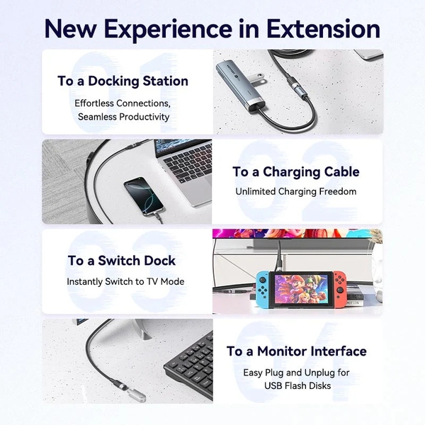 Кабель продовжувач USB 3.2 Gen2 Type-C M-F 1.0 м 100W 10Gbps 4K60HZ  Vention