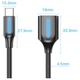 Перехідник USB 2.0 Type-C --> USB AF (OTG), 0.15 m  PVC Vention чорний