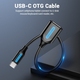 Перехідник USB 2.0 Type-C --> USB AF (OTG), 0.15 m  PVC Vention чорний