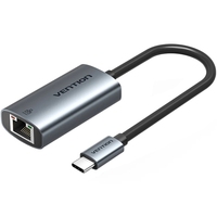 Перехідник USB Type-C--> Ethernet RJ45 1000Mb чорний Aluminum Alloy Type Vention