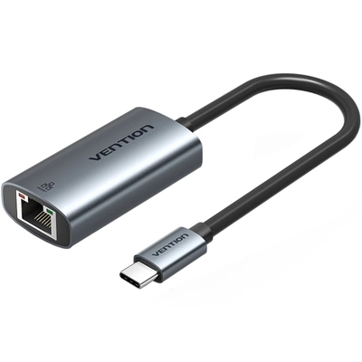 Перехідник USB Type-C--> Ethernet RJ45 1000Mb чорний Aluminum Alloy Type Vention