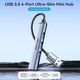 Хаб USB 3.0 -> 1xUSB 3.0/3xUSB 2.0, 0.15м, 5 Гбіт/с, Grey Vention