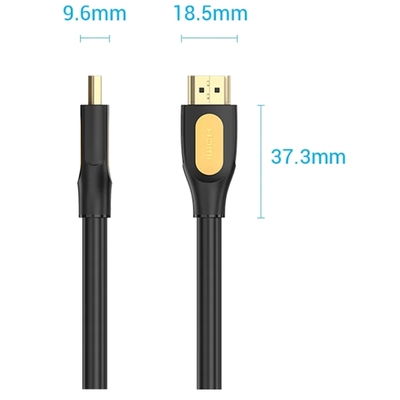 Кабель HDMI M - M, 1.5 м, V2.0, 4K 60Гц, PVC type, чорний, Vention