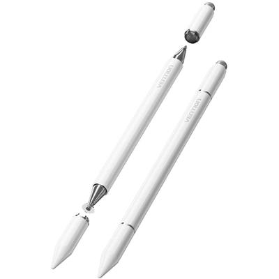 Стилус - ручка для ємнісних екранів 3-в-1 Magnetic Stylus Pen White Aluminum Alloy Type Vention