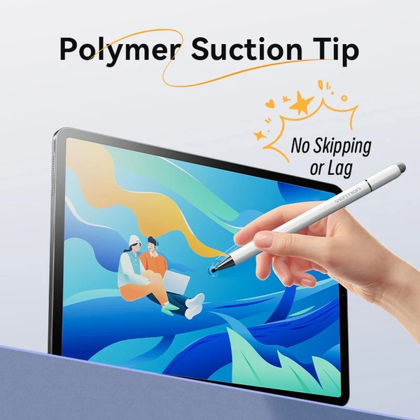 Стилус - ручка для ємнісних екранів 3-в-1 Magnetic Stylus Pen White Aluminum Alloy Type Vention