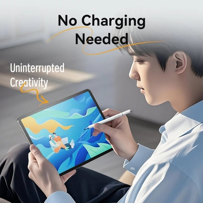 Стилус - ручка для ємнісних екранів 3-в-1 Magnetic Stylus Pen White Aluminum Alloy Type Vention