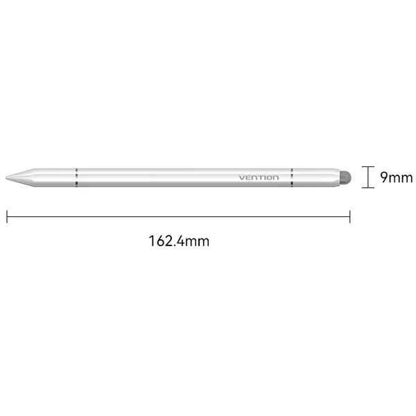 Стилус - ручка для ємнісних екранів 3-в-1 Magnetic Stylus Pen White Aluminum Alloy Type Vention