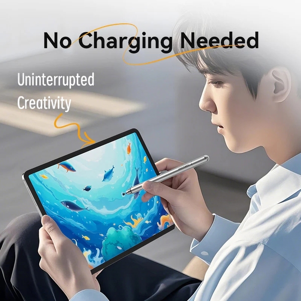 Стилус - ручка для ємнісних екранів 2-в-1 Stylus Pen Gray Aluminum Alloy Type Vention