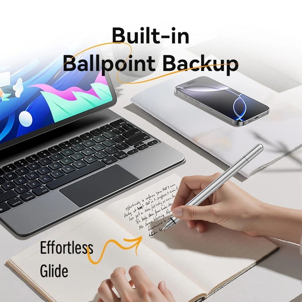 Стилус - ручка для ємнісних екранів 2-в-1 Stylus Pen Gray Aluminum Alloy Type Vention