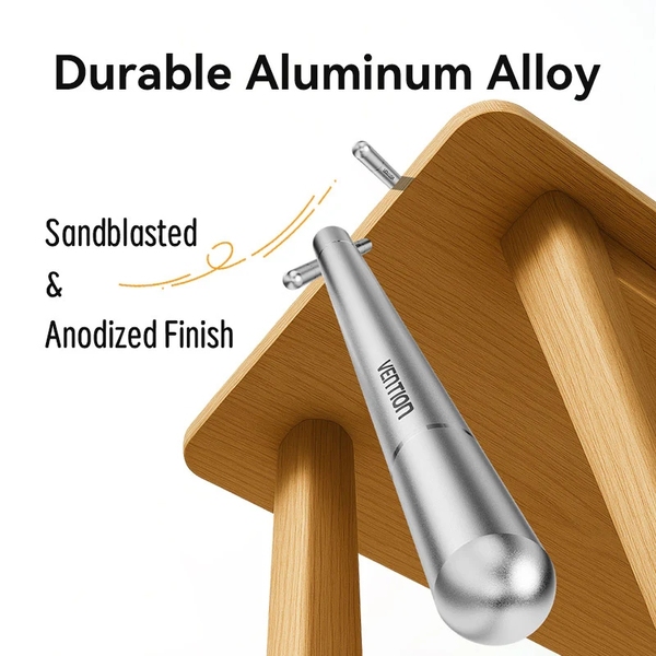 Стилус - ручка для ємнісних екранів 2-в-1 Stylus Pen Gray Aluminum Alloy Type Vention