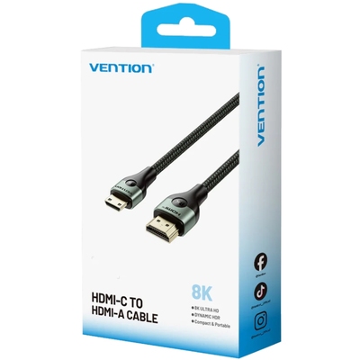 Кабель HDMI M - Mini M, 1.0 м, V2.1 8K 60Гц Aluminum Alloy Type Green Vention