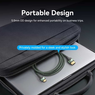 Кабель HDMI M - Mini M 2.0 м, V2.1 8K 60Гц Aluminum Alloy Type, Green Vention