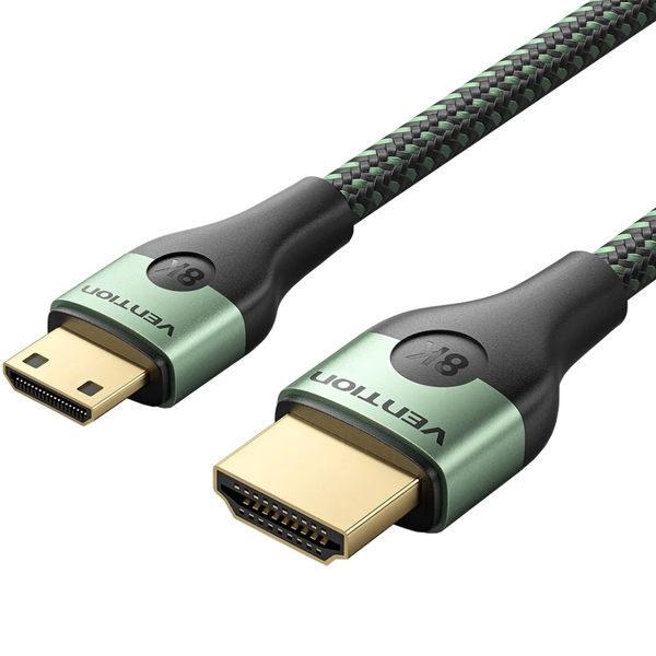 Кабель HDMI M - Mini M 2.0 м, V2.1 8K 60Гц Aluminum Alloy Type, Green Vention