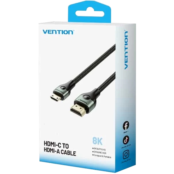 Кабель HDMI M - Mini M 2.0 м, V2.1 8K 60Гц Aluminum Alloy Type, Green Vention