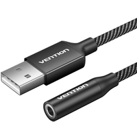 Звукова карта USB AUX jack, TRRS Ear, 0.25 м 96 кГц/24 біт 2-в-1 DSP шумозаглушення Vention