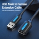 Кабель продовжувач USB 2.0 M - USB 2.0 F 1.5м, PVC Type чорний, Vention