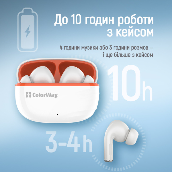 Навушники СolorWay Slim TWS-5 Earbuds White (CW-TWS5WT)