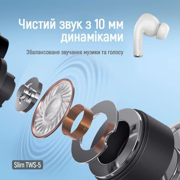 Навушники СolorWay Slim TWS-5 Earbuds White (CW-TWS5WT)