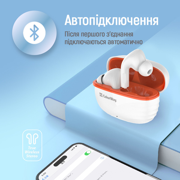 Навушники СolorWay Slim TWS-5 Earbuds White (CW-TWS5WT)