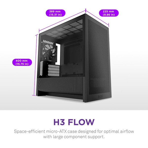 Корпус NZXT H3 Flow Black без БП (CC-H31FB-01)