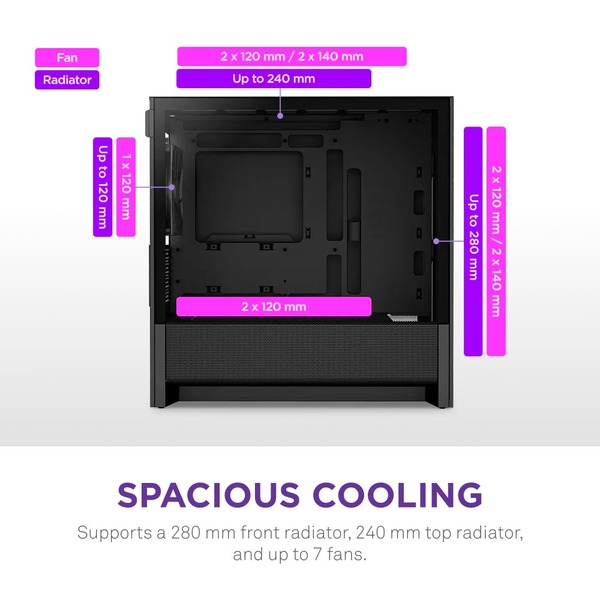 Корпус NZXT H3 Flow Black без БП (CC-H31FB-01)