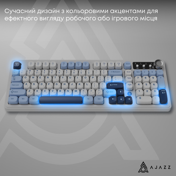 Клавиатура беспроводная Ajazz AF98 Plus Glacier Blue (AF98-PLUS-GB)