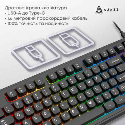 Клавиатура Ajazz AF98 Black USB-C Black (AF98-B)
