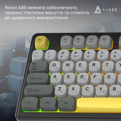 Клавиатура Ajazz AF98 Black USB-C Black Gray Yellow (AF98-BGY)