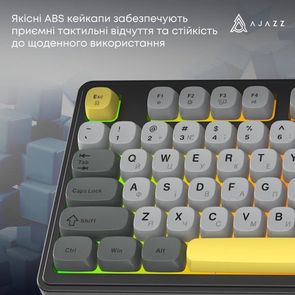 Клавиатура Ajazz AF98 Black USB-C Black Gray Yellow (AF98-BGY)