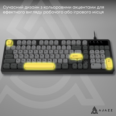 Клавиатура Ajazz AF98 Black USB-C Black Gray Yellow (AF98-BGY)