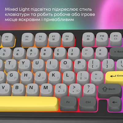 Клавиатура Ajazz AF98 Black USB-C Black Gray Yellow (AF98-BGY)