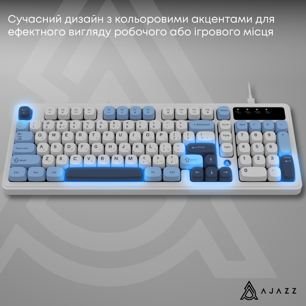 Клавиатура Ajazz AF98 Black USB-C Glacier Blue (AF98-GB)