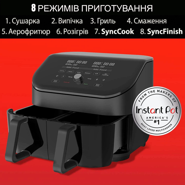 Мультипечь Instant Vortex Plus Double Basket ClearCook