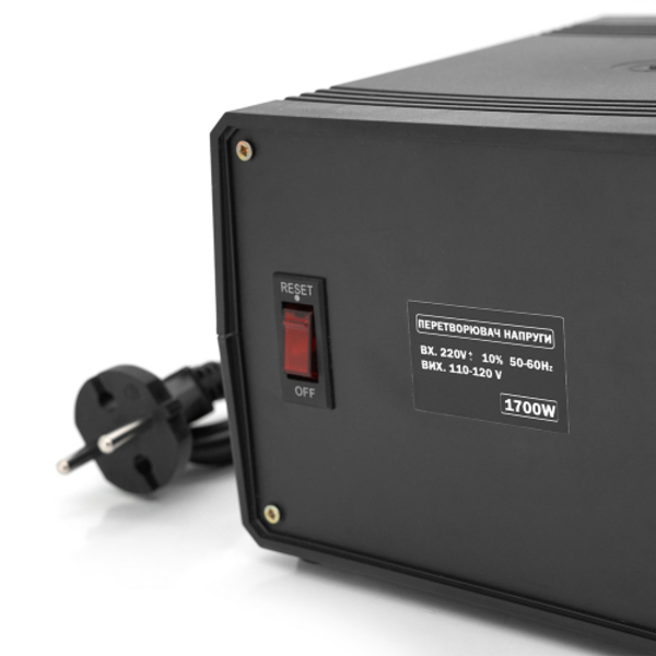 Перетворювач напруги понижуючий MERLION PN-1700, Input 220 V/Output 110V, 1700W, трансформаторний