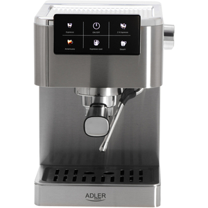 Кавомашина Adler AD 4390 ріжкова/ 1350 Вт/ 20 бар/ 1,5л/ мелена/ капучінатор/сіра