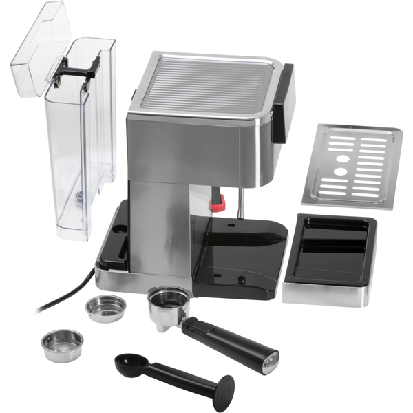 Кавомашина Adler AD 4390 ріжкова/ 1350 Вт/ 20 бар/ 1,5л/ мелена/ капучінатор/сіра