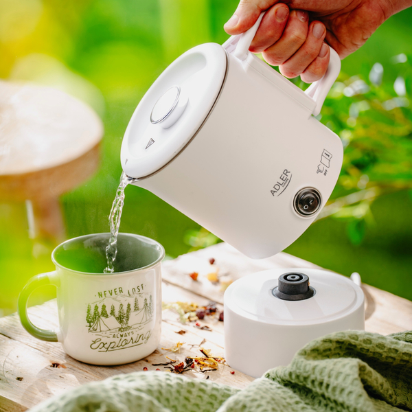Електрочайник Adler AD 1388w дорожній 650Вт/ 0.8л/ подвійні стінки/ автовимкнення/ білий