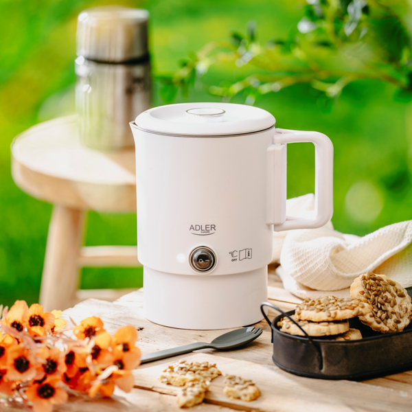 Електрочайник Adler AD 1388w дорожній 650Вт/ 0.8л/ подвійні стінки/ автовимкнення/ білий