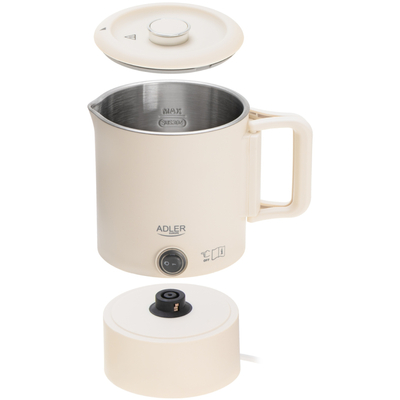 Електрочайник Adler AD 1388b дорожній 650Вт/ 0.8л/ подвійні стінки/ автовимкнення/бежевий