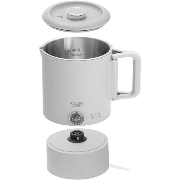 Електрочайник Adler AD 1388g дорожній 650Вт/ 0.8л/ подвійні стінки/ автовимкнення/сірий