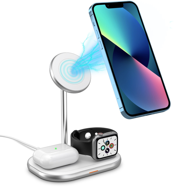 Зарядний пристрій 15W 3-in-1 Magnetic Wireless Fast Charger white Energizer