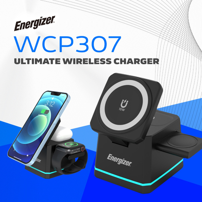 Зарядний пристрій 15W 3-in-1 Magnetic Wireless Fast Charger black Energizer