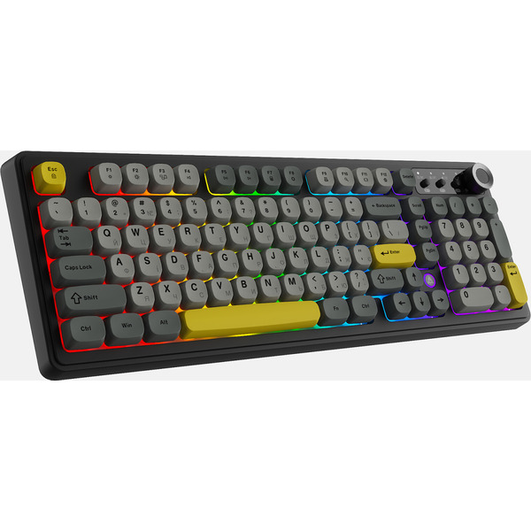 Клавиатура беспроводная Ajazz AF98 Plus Black Gray Yellow (AF98-PLUS-BGY)