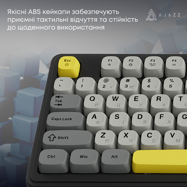 Клавиатура беспроводная Ajazz AF98 Plus Black Gray Yellow (AF98-PLUS-BGY)