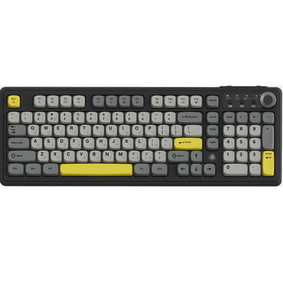 Клавиатура беспроводная Ajazz AF98 Plus Black Gray Yellow (AF98-PLUS-BGY)