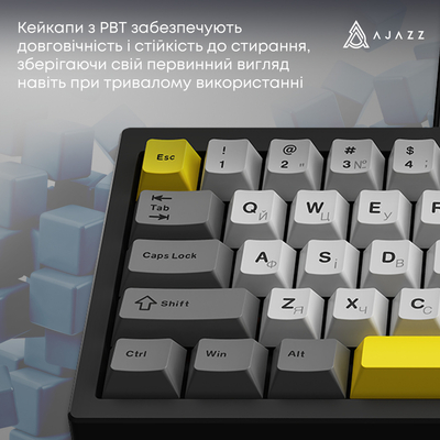 Клавиатура Ajazz AK650 Moon Yellow Switch Black USB-C (AK650-MY-GWY)