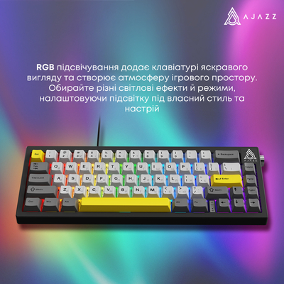 Клавиатура Ajazz AK650 Moon Yellow Switch Black USB-C (AK650-MY-GWY)