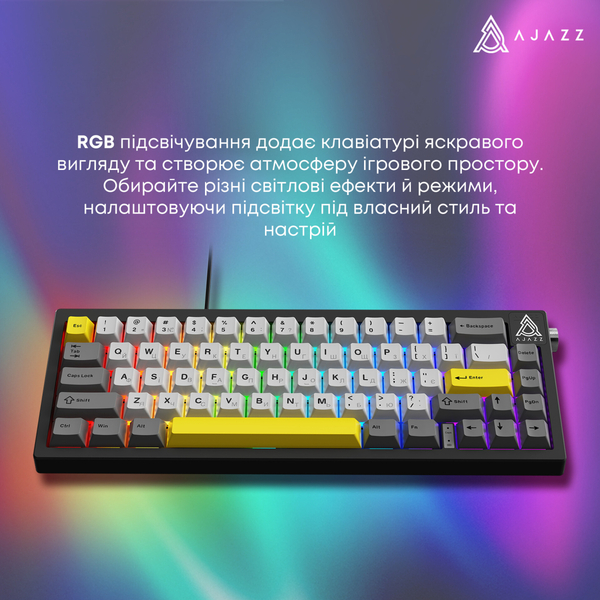 Клавиатура Ajazz AK650 Moon Yellow Switch Black USB-C (AK650-MY-GWY)