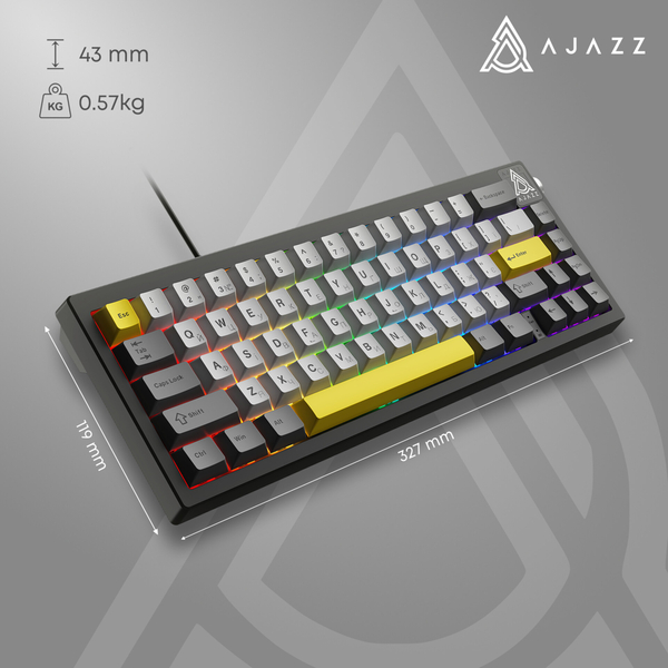 Клавиатура Ajazz AK650 Moon Yellow Switch Black USB-C (AK650-MY-GWY)